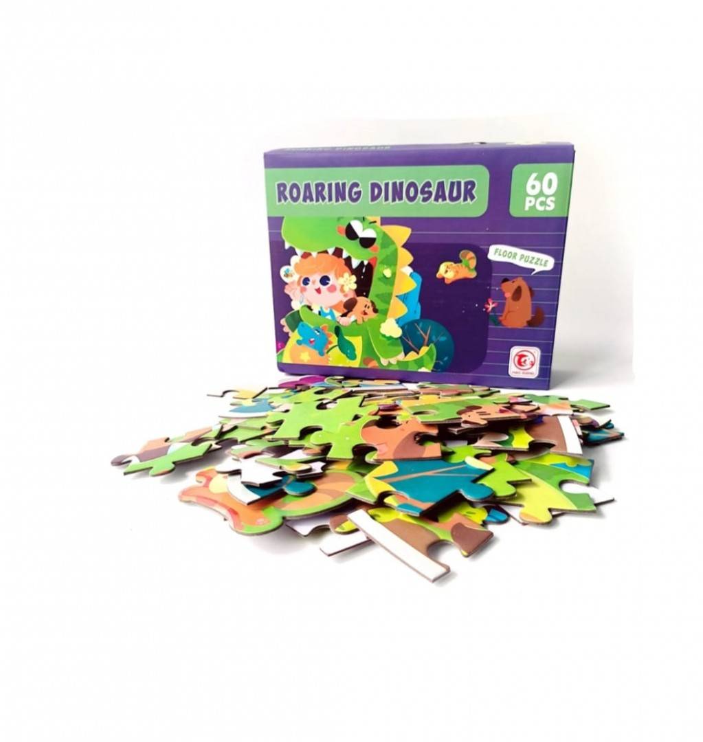 Puzzle copii, Dinosaur, multicolor, piese mari, 60 piese, 3 ani+