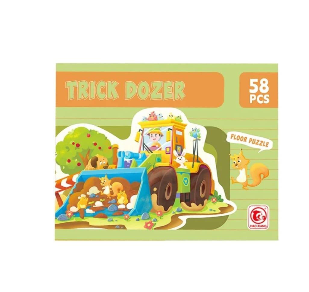 Puzzle copii, Farmer Car, Buldozer, multicolor, 58 piese, 3 ani+