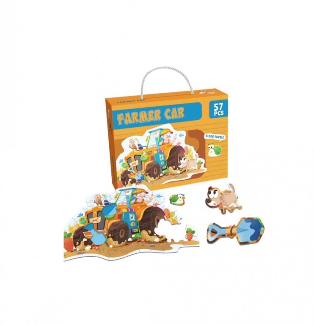 Puzzle copii, Farmer Car, Tractor, multicolor, 57 piese, 3 ani+