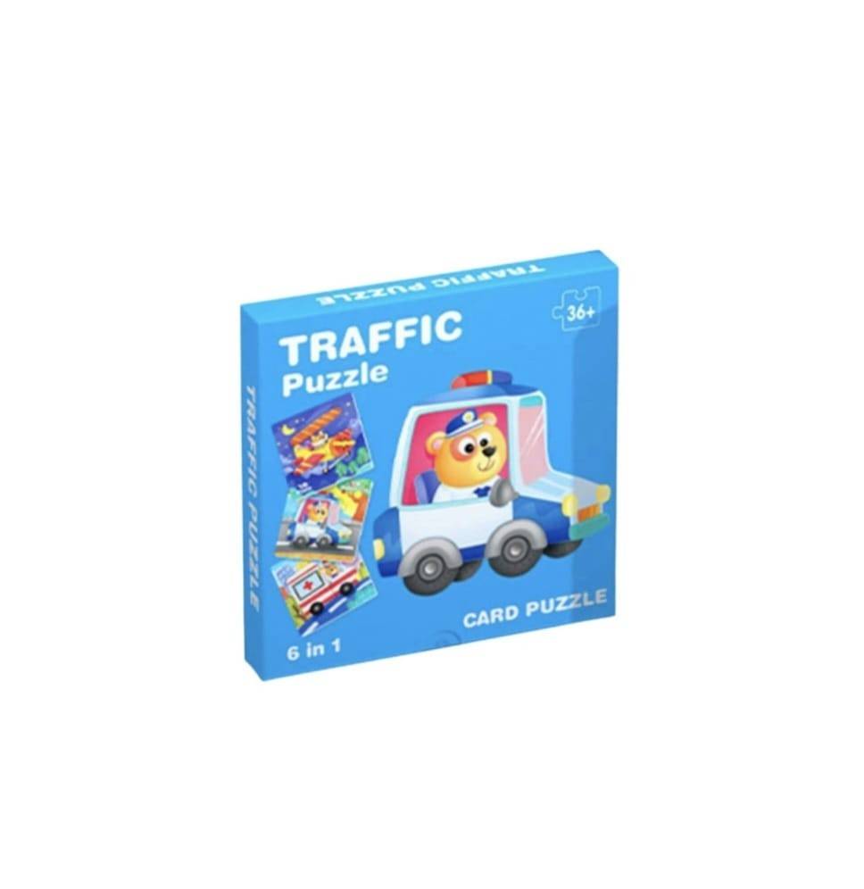 Puzzle copii, Mijloace de transport, 24 piese, multicolor