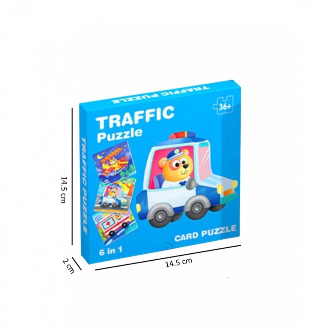 Puzzle copii, Mijloace de transport, 24 piese, multicolor