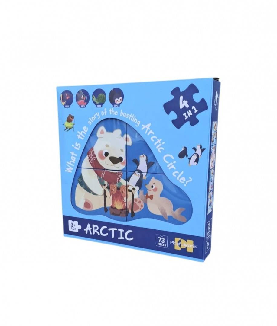 Puzzle copii, model Pinguin, 4 in1, multicolor, 73 buc, 3 ani+