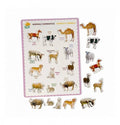 Puzzle din lemn 3D Animale domestice, in limba romana, 31 cm
