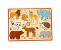 Puzzle din lemn 3D, Animale Salbatice in limba romana, 30 cm