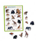 Puzzle din lemn 3D Animale Salbatice in limba romana, 31 cm