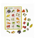 Puzzle din lemn 3D Legume in limba romana, 30 cm