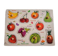 Puzzle din lemn cu incastru educativ, Fructe,  in romana, , 10 piese