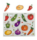 Puzzle din lemn cu incastru educativ, Legume,  in romana, , 10 piese