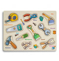 Puzzle din lemn cu incastru educativ, Unelte,  in romana, , 10 piese