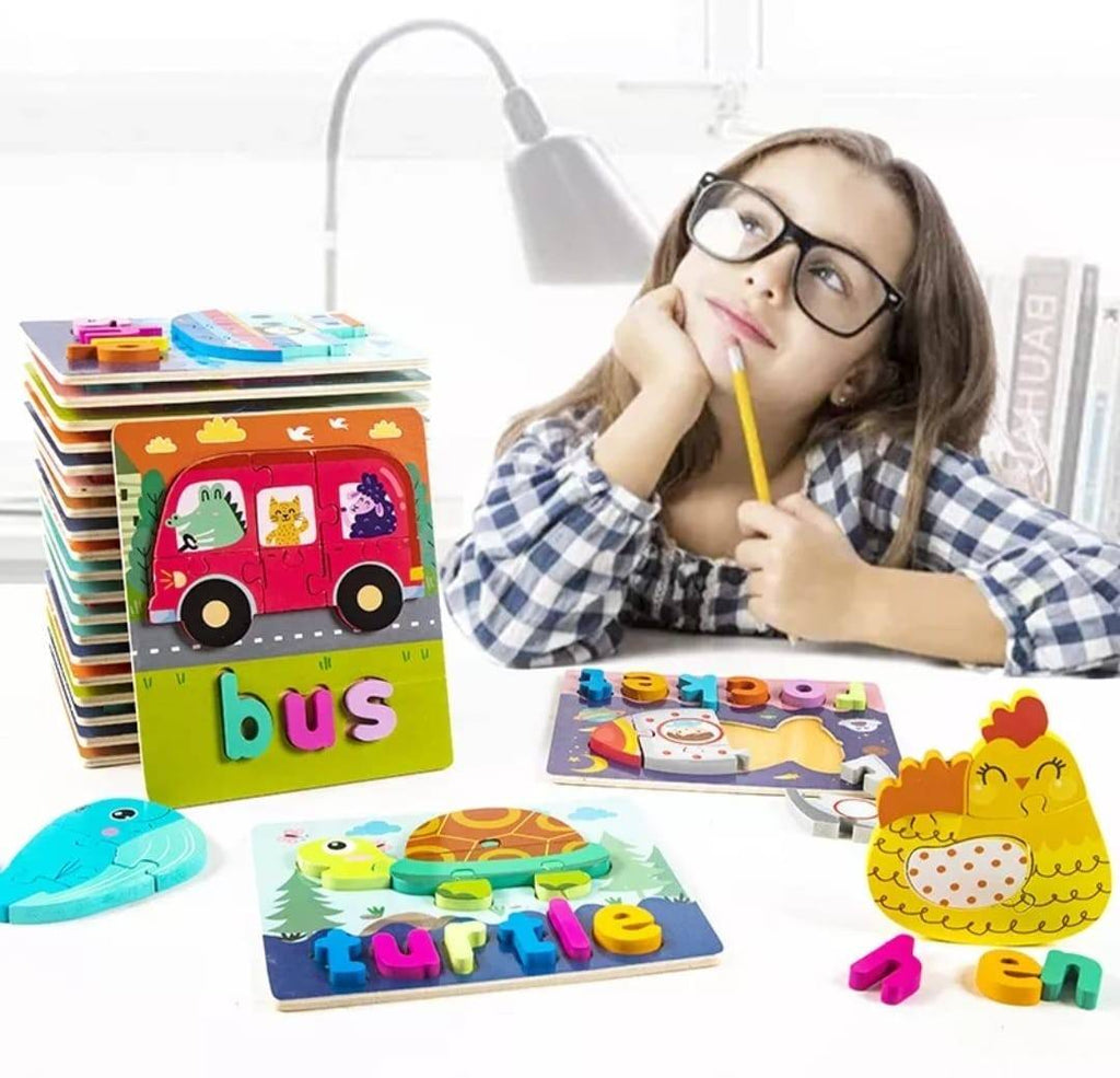 Puzzle din lemn, Hen, Gaina, 8 piese, multicolor, 2 ani+