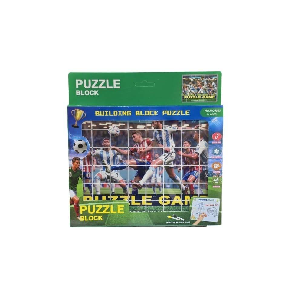Puzzle magnetic, model Fotbalisti, cuburi, multicolor, 48 buc, 27 cm