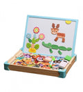 Puzzle magnetic si tabla, Animale, lemn, multicolor