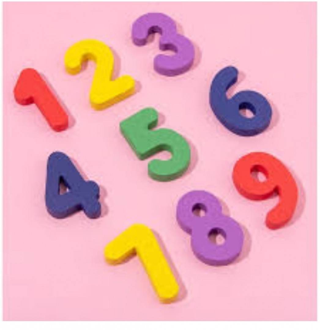 Puzzle Numere, 26 piese, lemn, multicolor, 30 cm