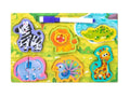 Puzzle reversibil, Animalute, 2 in 1, 7 piese, lemn, multicolor