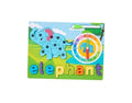 Puzzle reversibil, Elefant, Ceas, 2 in 1, 17 piese, lemn, multicolor