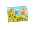 Puzzle reversibil, Girafa, Ceas, 2 in 1, 17 piese, lemn, multicolor