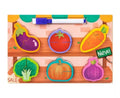 Puzzle reversibil, Legume, 2 in 1, lemn, multicolor