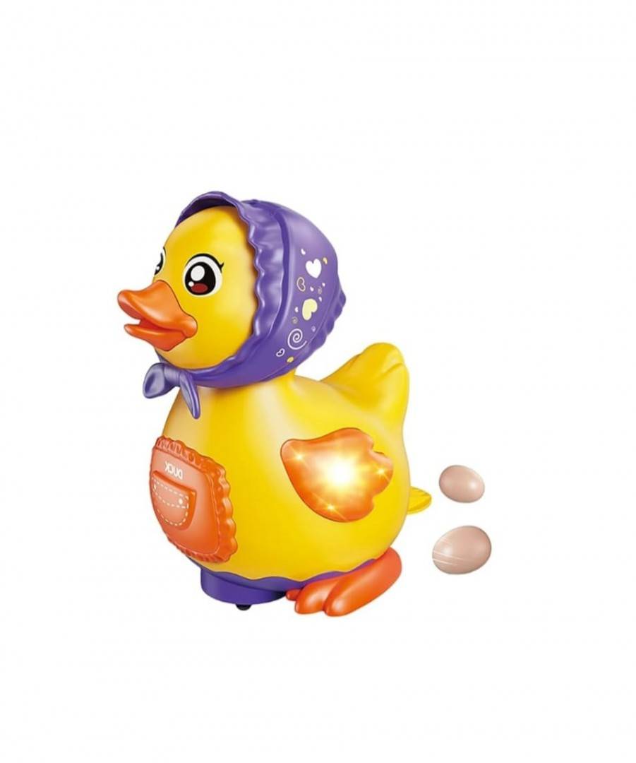 Ratusca muzicala care face oua, galben, 17 cm