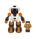 Robotel dansator Buddy cu telecomanda sub forma de ceas, alb/portocaliu, 27 cm
