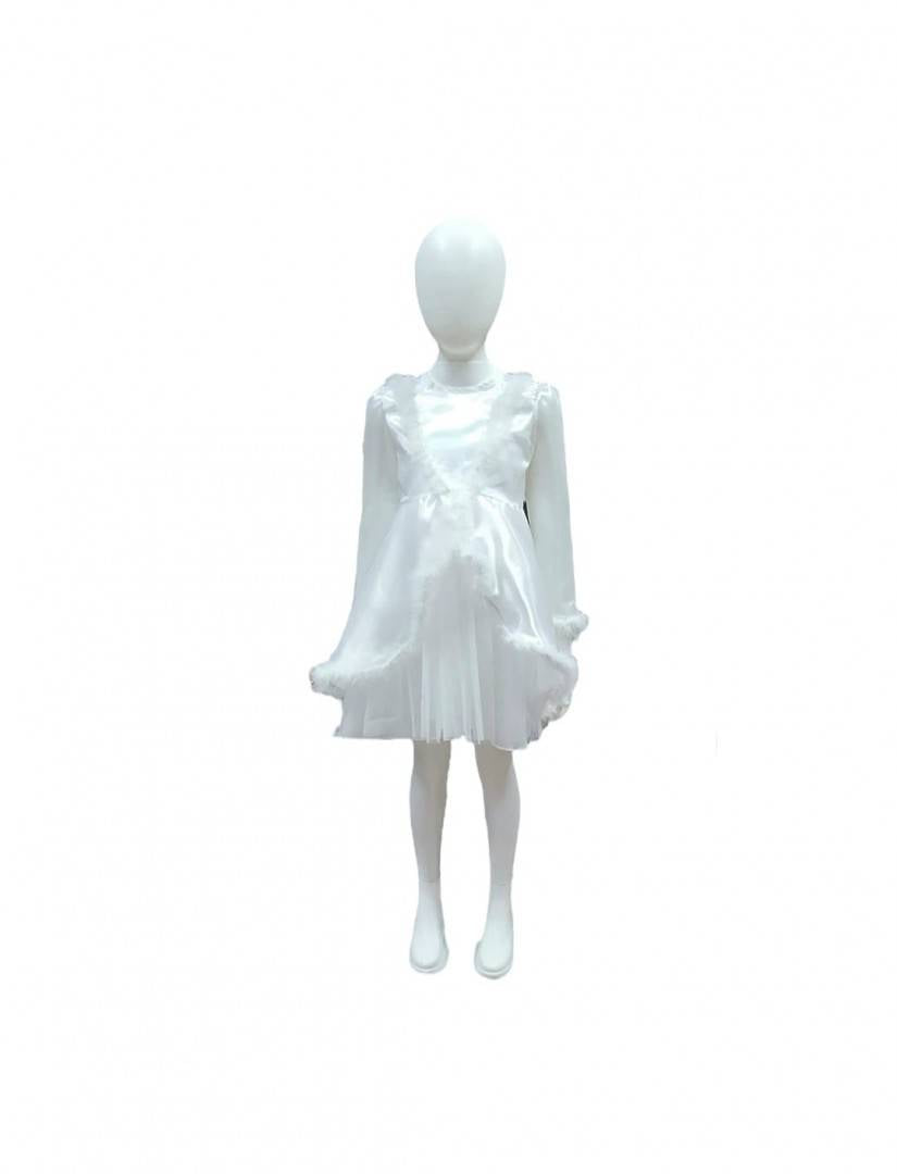 Rochie fetite, Fulg de Nea, tul, alb, marimea 3 ani - 8 ani