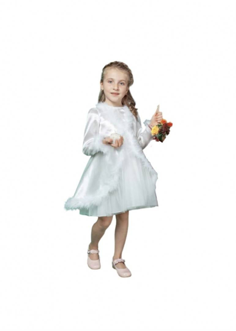 Rochie fetite, Fulg de Nea, tul, alb, marimea 3 ani - 8 ani