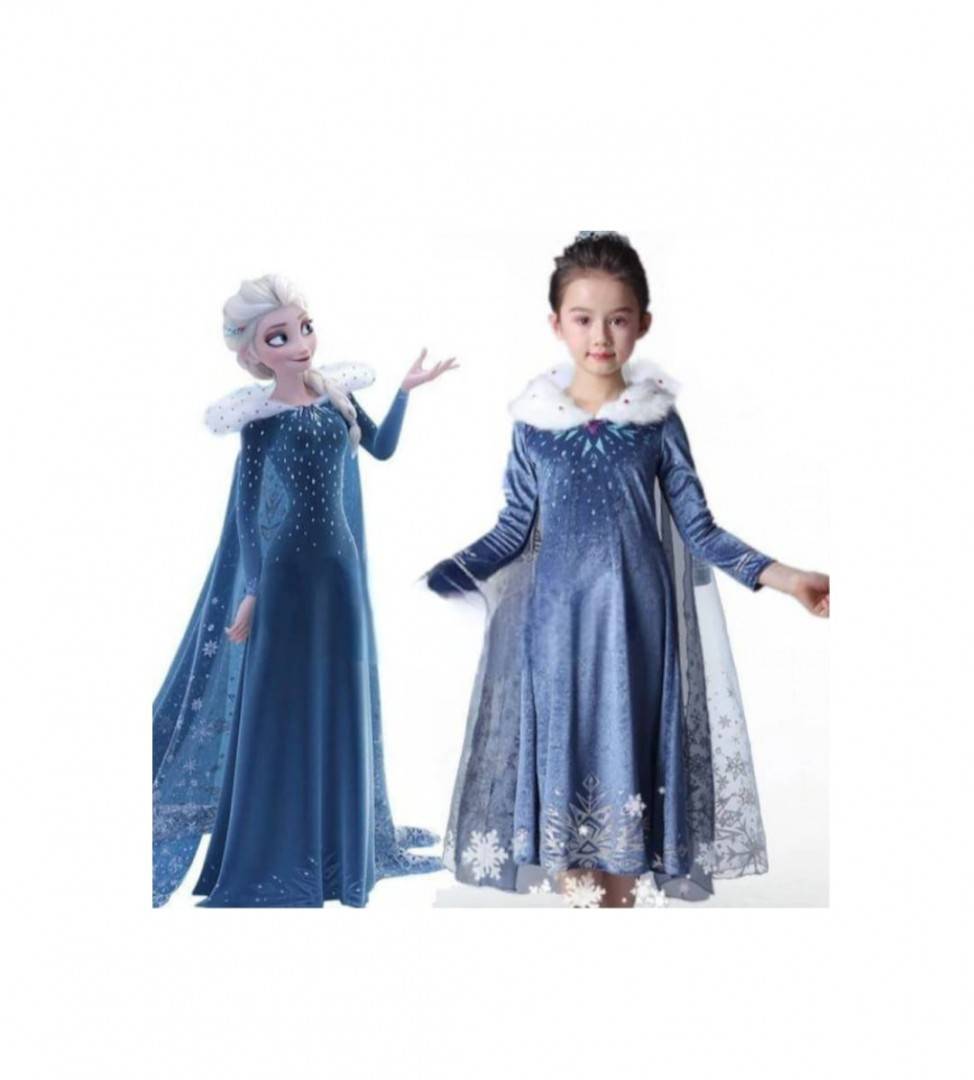 Rochie model Elsa, albastru, 4 ani - 9 ani