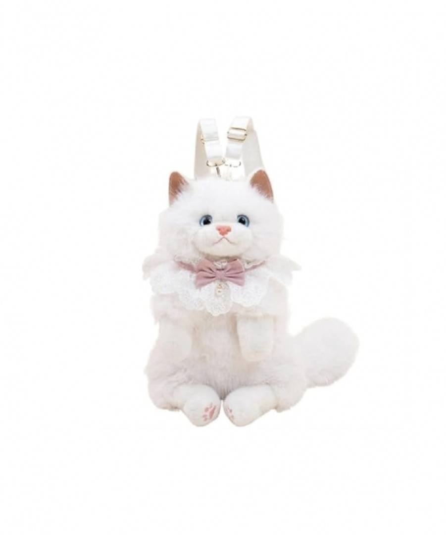 Rucsac plus Pisica, MASHASHOP, alb, 40 cm