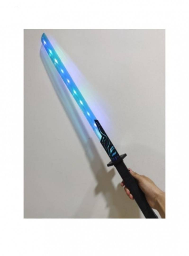 Sabie de jucarie, Ninja Katana Samurai, sunete si lumini, albastru, 80 cm