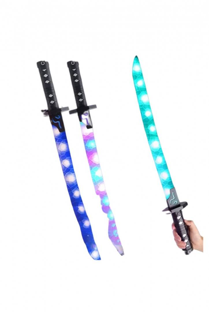 Sabie de jucarie, Ninja Katana Samurai, sunete si lumini, albastru, 80 cm