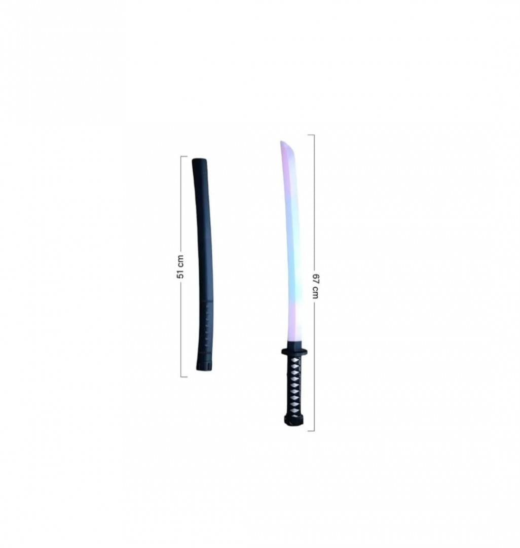 Sabie de jucarie, Ninja Samurai, sunete si lumini, multicolor, 67 cm