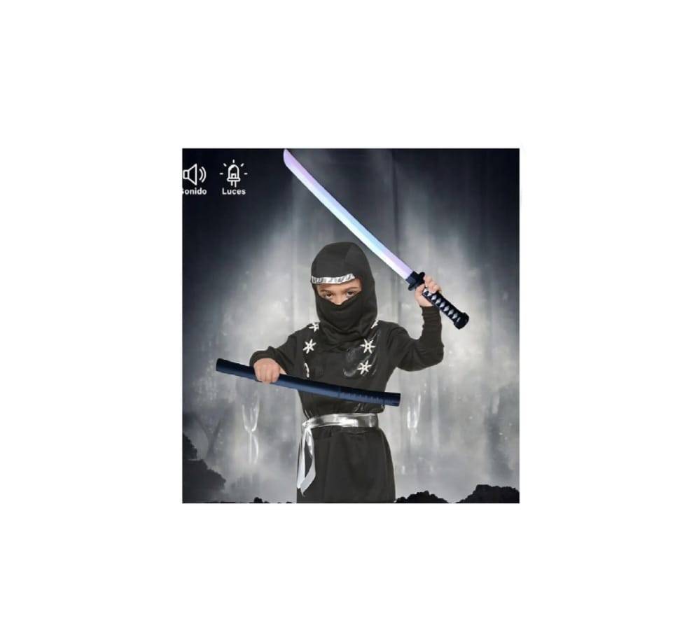 Sabie de jucarie, Ninja Samurai, sunete si lumini, multicolor, 67 cm