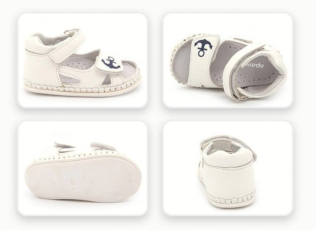 Sandale Primii Pasi Bebe, Apawwa FX84, marimea 17 - 20, alb