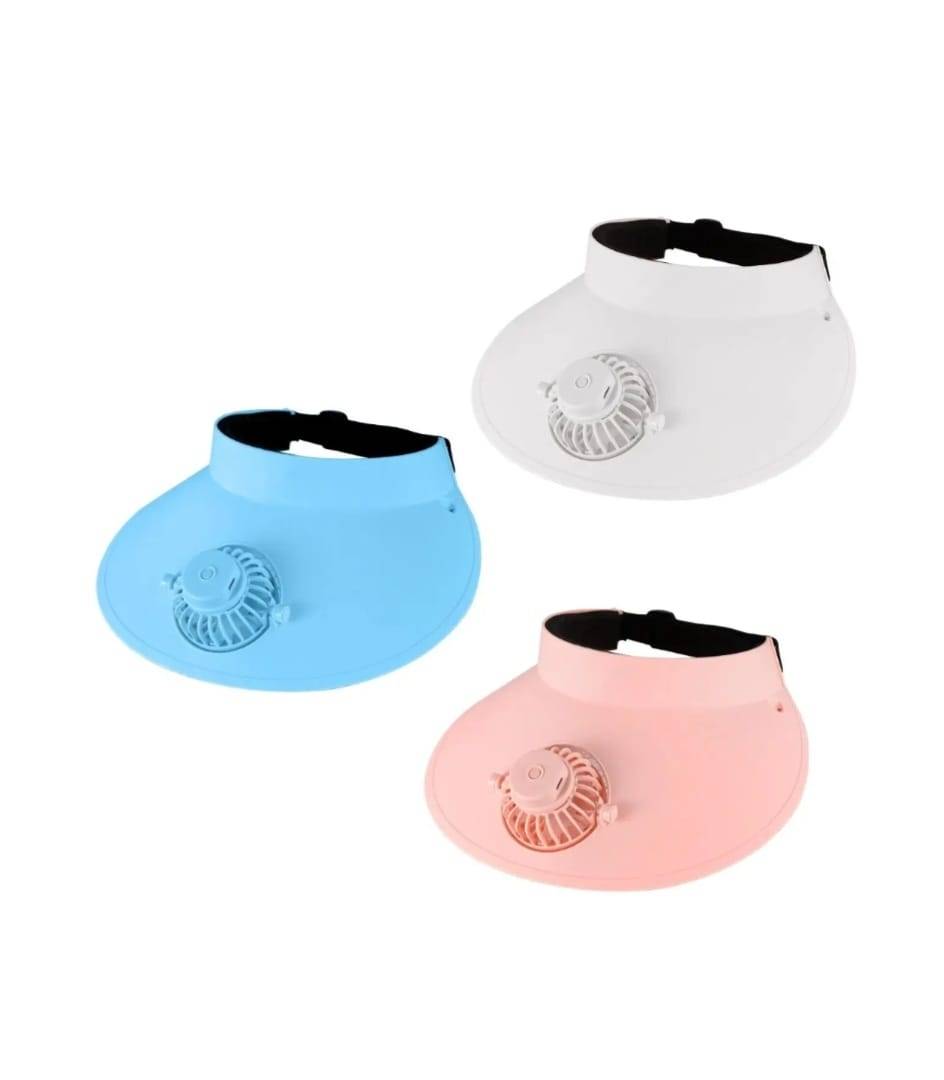 Sapca cu ventilator, protectie solara, 3 viteze, reîncărcabil, bor mare, marime unisex