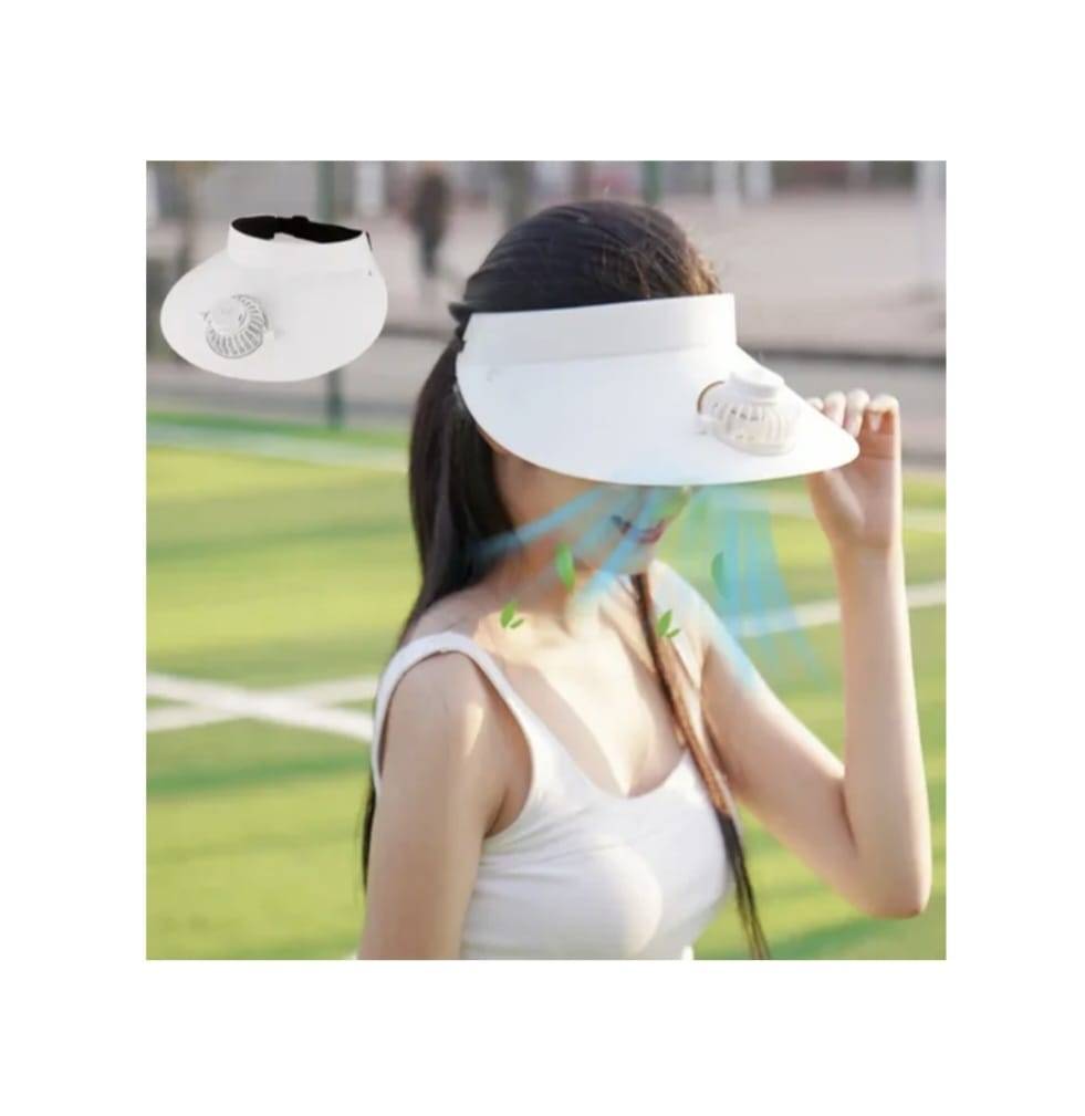 Sapca cu ventilator, protectie solara, 3 viteze, reîncărcabil, bor mare, marime unisex