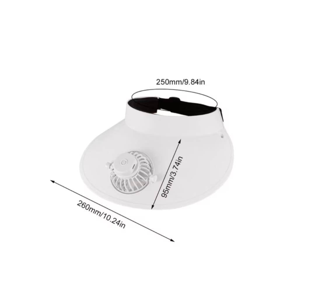 Sapca cu ventilator, protectie solara, 3 viteze, reîncărcabil, bor mare, marime unisex