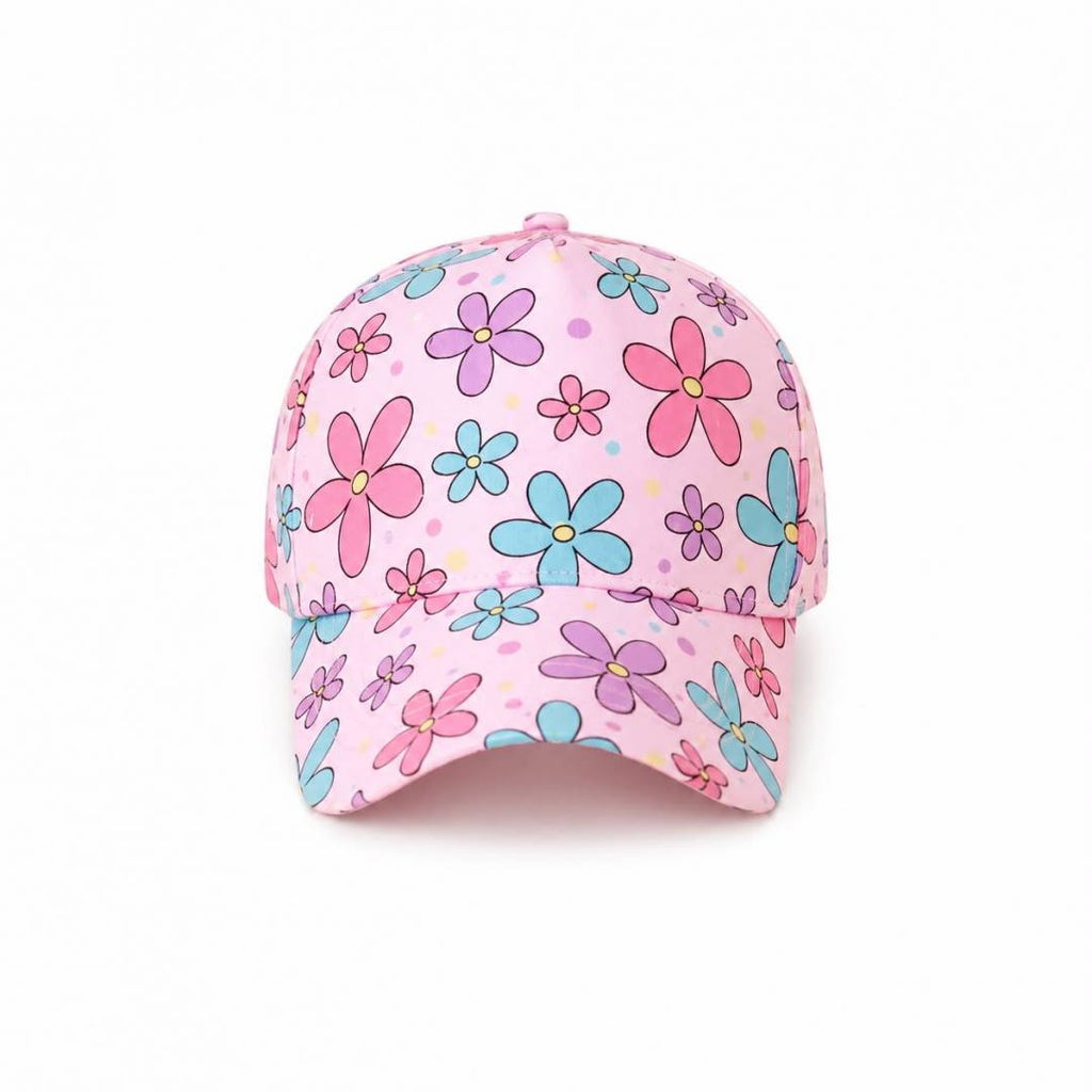 Sapca de soare pentru copii, imprimeu Floricele, bumbac, 48 - 50 cm, 3 ani - 6 ani