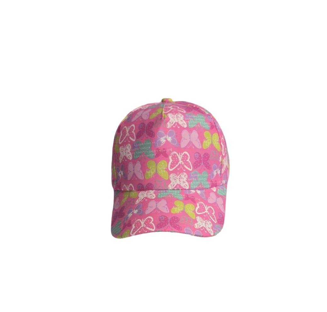Sapca de soare pentru copii, imprimeu Fluturi, bumbac, 48 - 50 cm, 3 ani - 6 ani