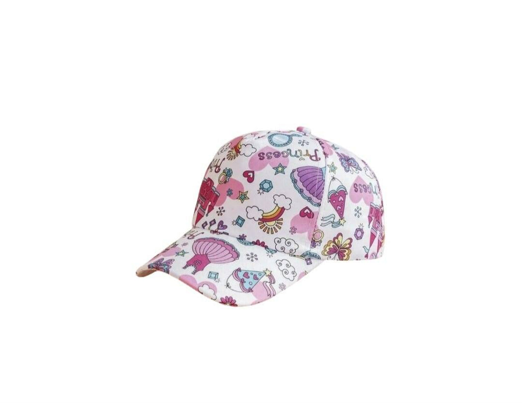 Sapca de soare pentru copii, imprimeu Princess, bumbac, 48 - 50 cm, 3 ani - 6 ani