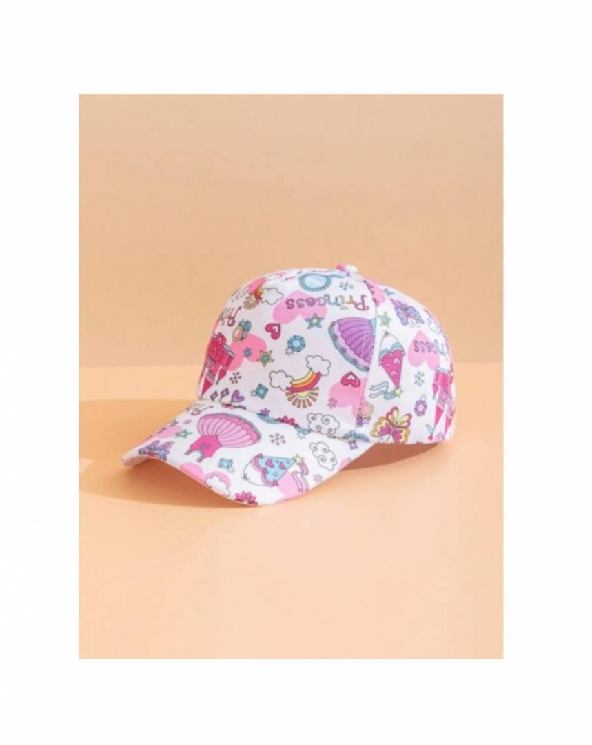 Sapca de soare pentru copii, imprimeu Princess, bumbac, 48 - 50 cm, 3 ani - 6 ani