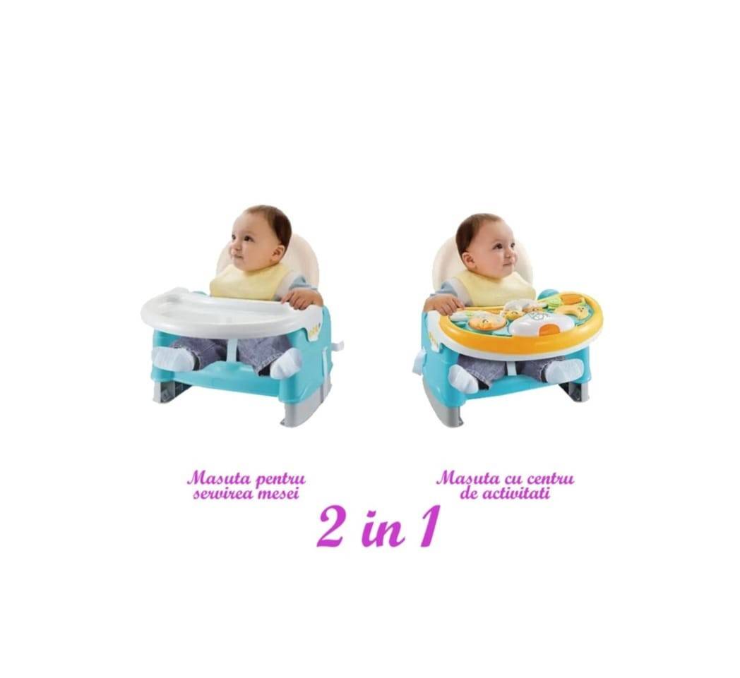 Scaun de masa bebe, 3 in 1, albastru, 6 luni+