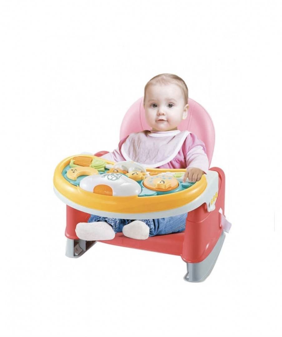 Scaun de masa bebe, 3 in 1, roz, 6 luni+