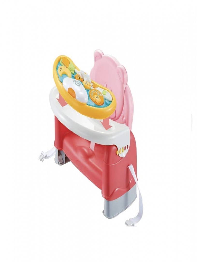 Scaun de masa bebe, 3 in 1, roz, 6 luni+
