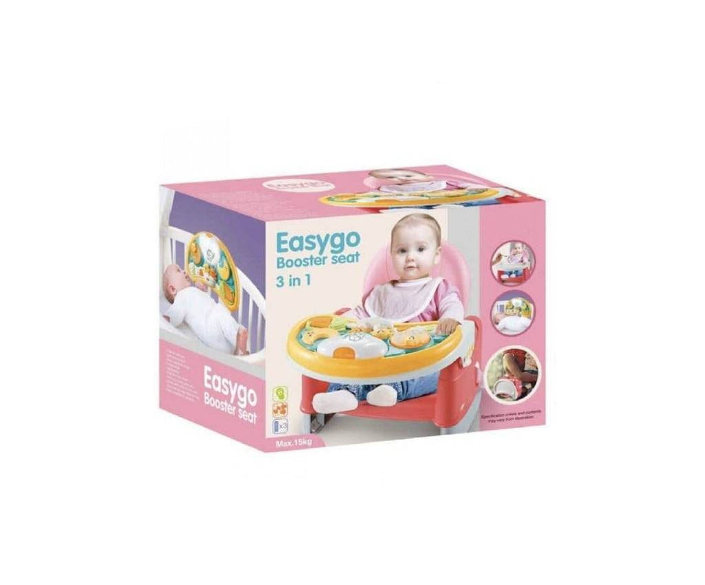 Scaun de masa bebe, 3 in 1, roz, 6 luni+