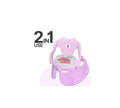 Scaunel pentru copii, 2 in 1, cu masuta atasabila, plastic, 40 cm, roz