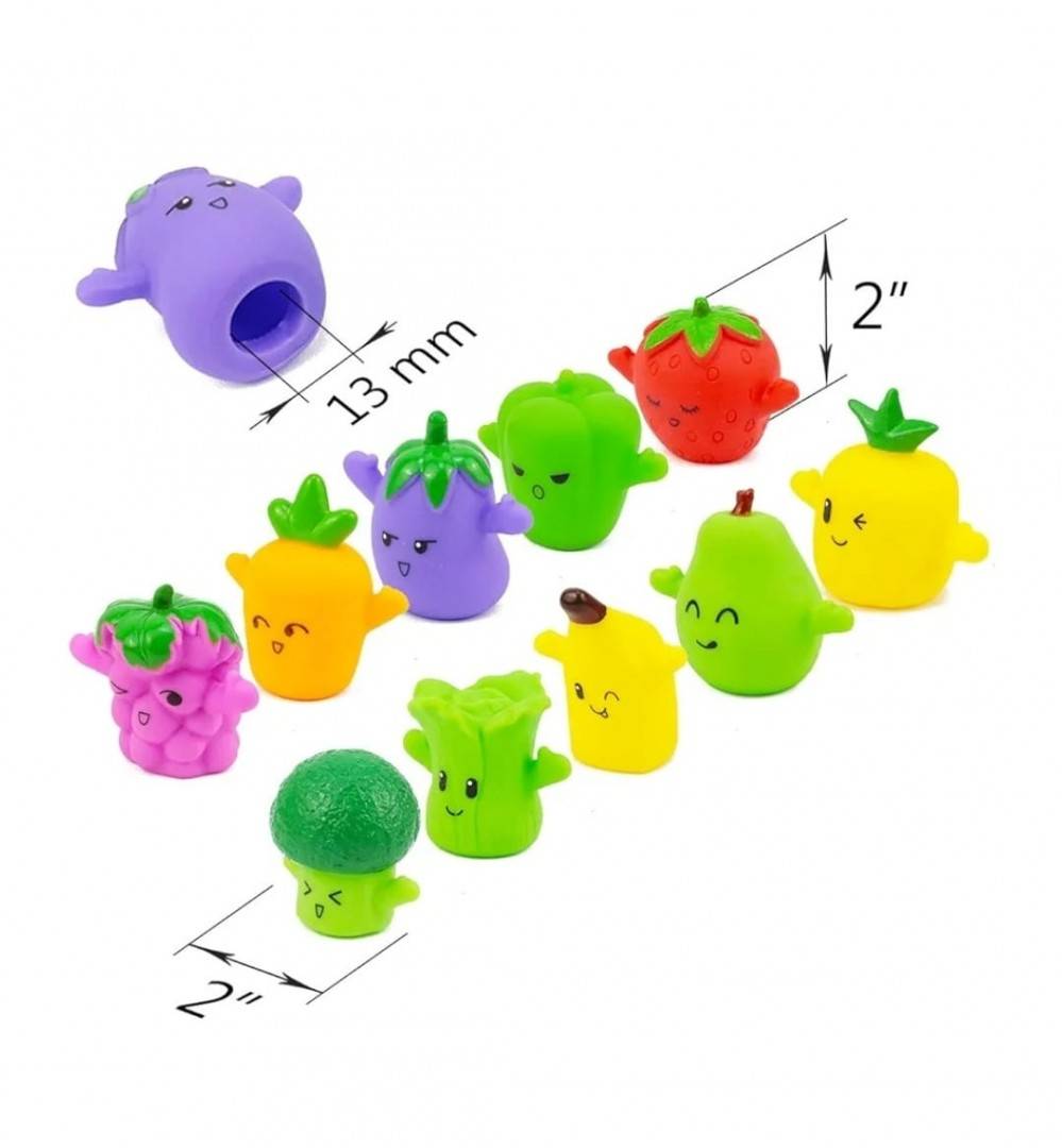 Set 10 Figurine Fructe si Legume , mascote pentru degete , Finger Puppet, multicolor