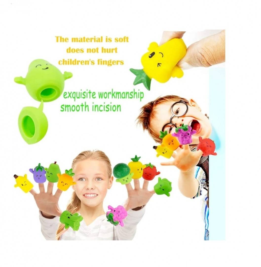Set 10 Figurine Fructe si Legume , mascote pentru degete , Finger Puppet, multicolor