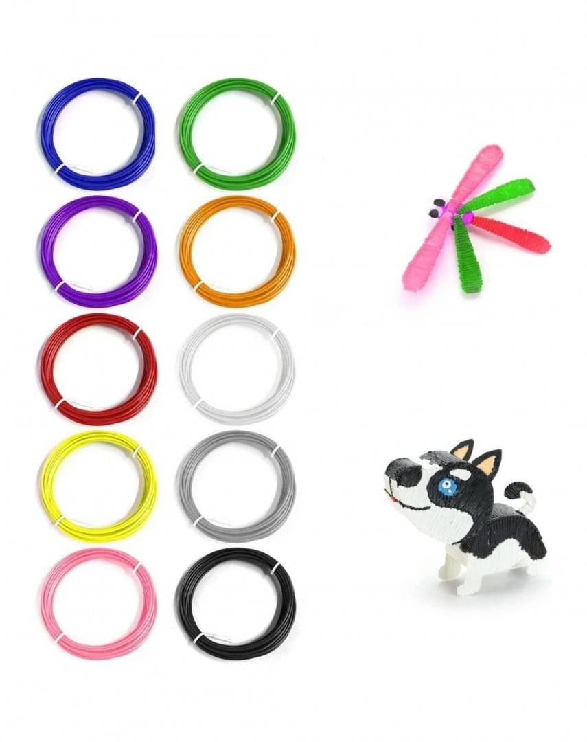 Set 10 Filament pentru Creionul 3D, PLA, 50 m, 1,75 mm, multicolor