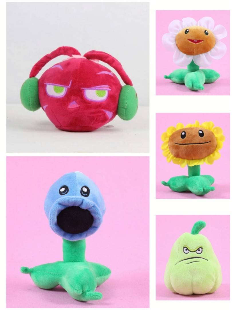 Set 10 Jucarii de Plus Plants vs Zombies, multicolor, 12 cm