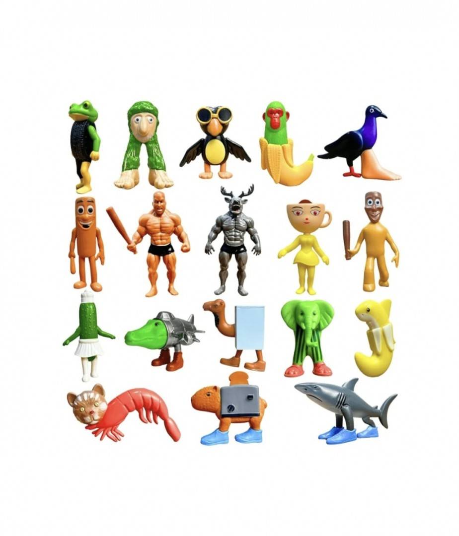 Set 12 Figurine, Italian Brain Rot, Tralalero Tralala, MASHASHOP, maro/multicolor, 10 cm
