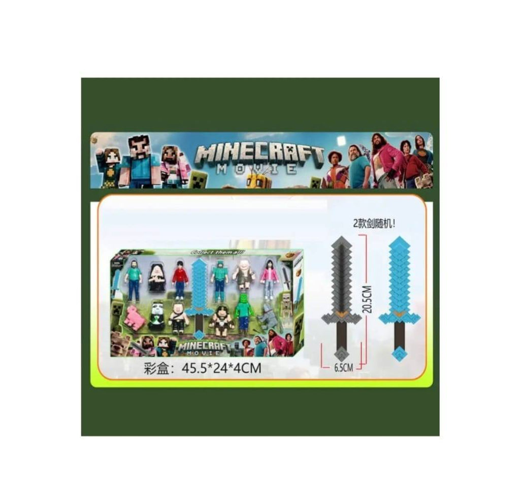 Set 12 Figurine Minecraft Movie, multicolor, 8 cm - 12 cm